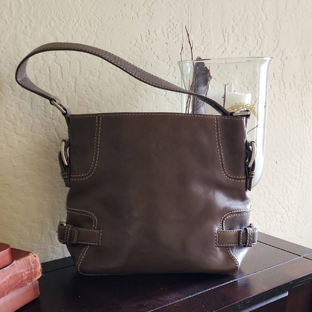 Michael Kors Brown Leather Shoulder Bag with Slouchy Design